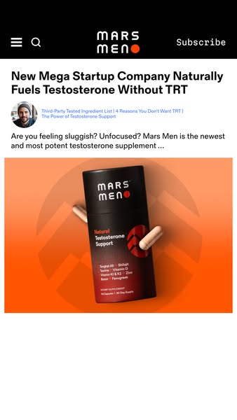 Formato de anúncio: Notícia Mars Men