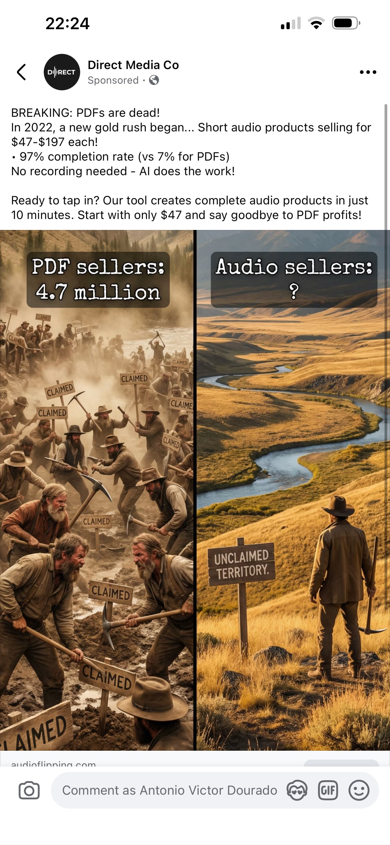 Formato de anúncio: Ilustração Comparativa